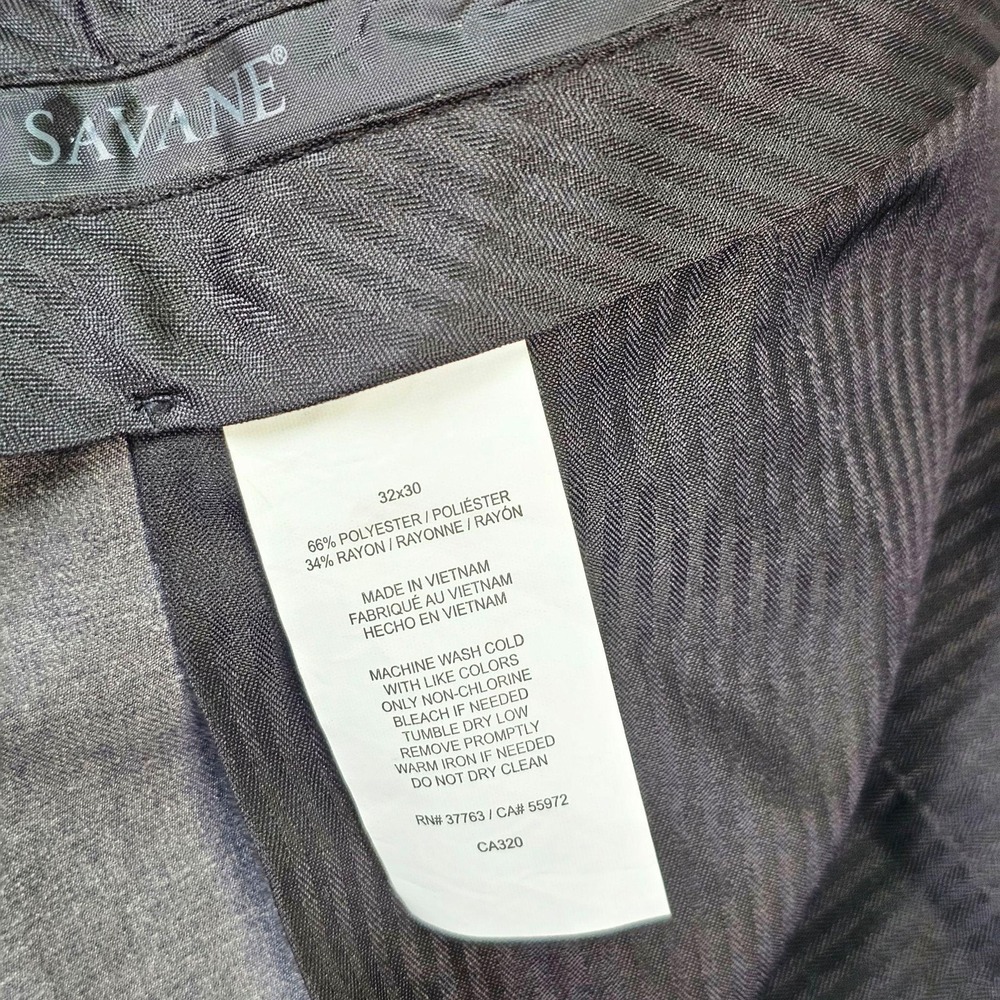 Savane Premium Flex Dress Pants Mens 32x30 Gray Flex Waist Stretch No Iron - Picture 9 of 12